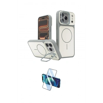 MARSİLYAN™- iPhone 17 Pro Kılıf İz Modern Prime - Siyah 3D Antistatik Cam Ekran Koruyucu