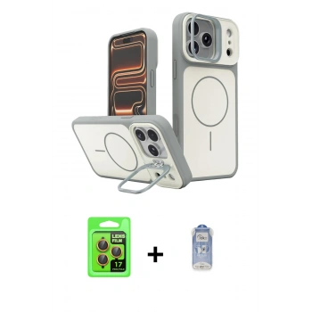 MARSİLYAN™- iPhone 17 Pro Kılıf İz Modern Prime - Siyah Joko Magic 5D Cam + Raze Metal Kamera Lens - TU