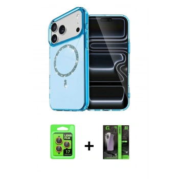 MARSİLYAN™- iPhone 17 Pro Kılıf Kıvılcım Form Prime - Siyah 360 Mat Full Body Arka Koruyucu + Raze Metal Kamera Lens - TU