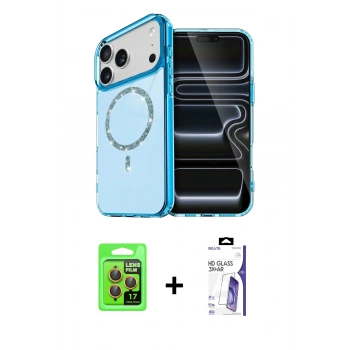 MARSİLYAN™- iPhone 17 Pro Kılıf Kıvılcım Form Prime - Siyah Bilvis 3X AR HD Cam Ekran Koruyucu + Raze Metal Kamera Lens - TU