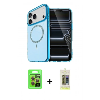 MARSİLYAN™- iPhone 17 Pro Kılıf Kıvılcım Form Prime - Siyah Joko Magic 5D Hayalet Cam + Raze Metal Kamera Lens - TU