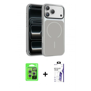 MARSİLYAN™- iPhone 17 Pro Kılıf Kıvılcım Klasik - Siyah Bilvis 3X AR HD Cam Ekran Koruyucu + Raze Metal Kamera Lens - GS