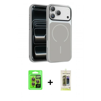 MARSİLYAN™- iPhone 17 Pro Kılıf Kıvılcım Klasik - Siyah Joko Magic 5D Hayalet Cam + Raze Metal Kamera Lens - TU