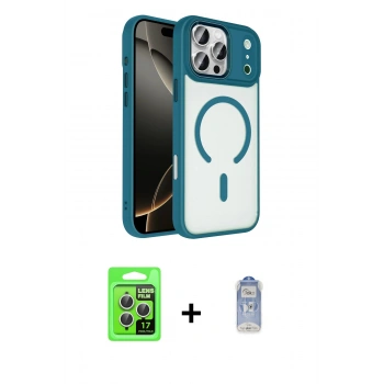 MARSİLYAN™- iPhone 17 Pro Kılıf Kıvılcım Prime - Siyah Joko Magic 5D Cam + Raze Metal Kamera Lens - GS