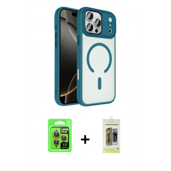 MARSİLYAN™- iPhone 17 Pro Kılıf Kıvılcım Prime - Siyah Joko Magic 5D Hayalet Cam + Raze Metal Kamera Lens - TU