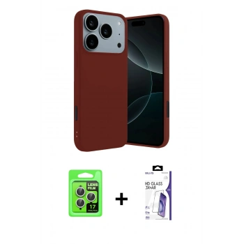 MARSİLYAN™- iPhone 17 Pro Kılıf Kozmos Yansıma Özel Seri - Siyah Bilvis 3X AR HD Cam Ekran Koruyucu + Raze Metal Kamera Lens - GS