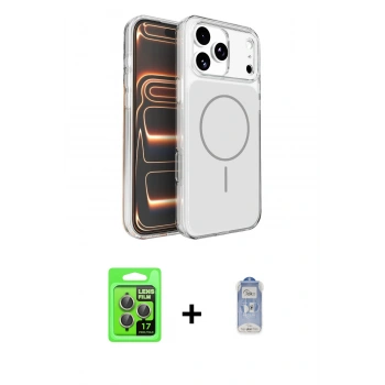 MARSİLYAN™- iPhone 17 Pro Kılıf Kutup Doku Serisi - Siyah Joko Magic 5D Cam + Raze Metal Kamera Lens - GI