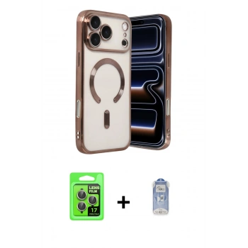 MARSİLYAN™- iPhone 17 Pro Kılıf Nova Işık Özel Seri - Siyah Joko Magic 5D Cam + Raze Metal Kamera Lens - GI