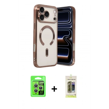 MARSİLYAN™- iPhone 17 Pro Kılıf Nova Işık Özel Seri - Siyah Joko Magic 5D Hayalet Cam + Raze Metal Kamera Lens - GS