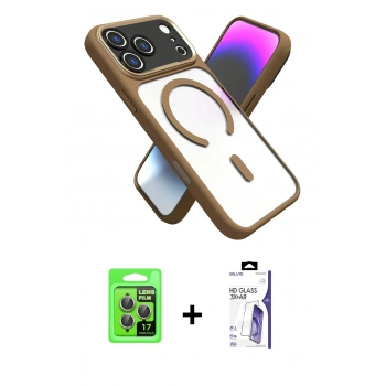 MARSİLYAN™- iPhone 17 Pro Kılıf Nova Yansıma Serisi - Siyah Bilvis 3X AR HD Cam Ekran Koruyucu + Raze Metal Kamera Lens - GI