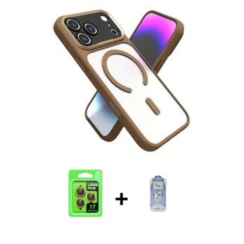MARSİLYAN™- iPhone 17 Pro Kılıf Nova Yansıma Serisi - Siyah Joko Magic 5D Cam + Raze Metal Kamera Lens - TU