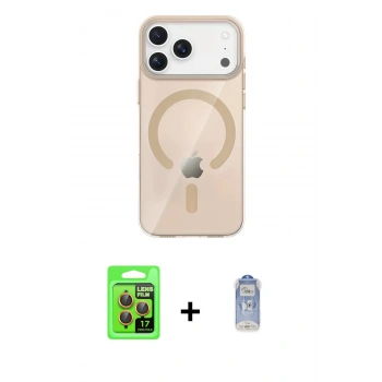 MARSİLYAN™- iPhone 17 Pro Kılıf Pusula Form Özel Seri - Siyah Joko Magic 5D Cam + Raze Metal Kamera Lens - TU