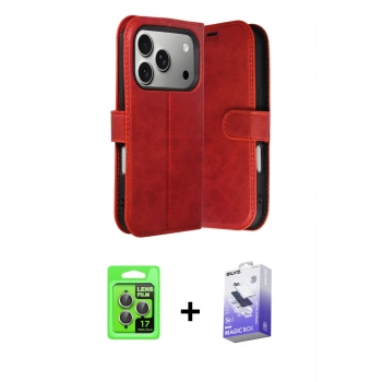 MARSİLYAN™- iPhone 17 Pro Kılıf Siluet Işık Serisi - Siyah Bilvis 5in1 5D Magic Hayalet Cam Ekran Koruyucu + Raze Metal Kamera Lens - GI