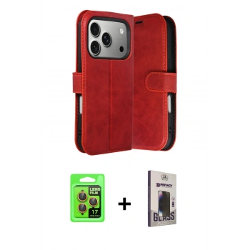 MARSİLYAN™- iPhone 17 Pro Kılıf Siluet Işık Serisi - Siyah Bilvis Hayalet Cam Ekran Koruyucu + Raze Metal Kamera Lens - TU