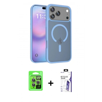 MARSİLYAN™- iPhone 17 Pro Kılıf Siluet Minimal Prime - Siyah Bilvis 3X AR HD Cam Ekran Koruyucu + Raze Metal Kamera Lens - GI