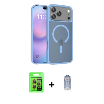 MARSİLYAN™- iPhone 17 Pro Kılıf Siluet Minimal Prime - Siyah Joko Magic 5D Cam + Raze Metal Kamera Lens - TU