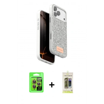MARSİLYAN™- iPhone 17 Pro Kılıf Vadi Klasik Serisi - Siyah Joko Magic 5D Hayalet Cam + Raze Metal Kamera Lens - TU
