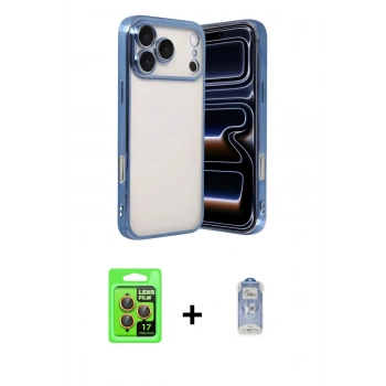 MARSİLYAN™- iPhone 17 Pro Kılıf Vadi Minimal - Siyah Joko Magic 5D Cam + Raze Metal Kamera Lens - TU