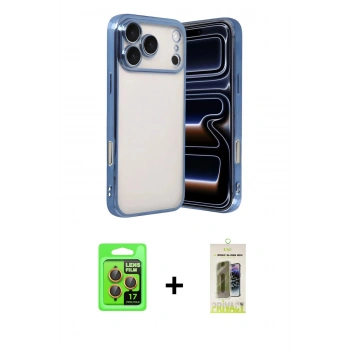MARSİLYAN™- iPhone 17 Pro Kılıf Vadi Minimal - Siyah Joko Magic 5D Hayalet Cam + Raze Metal Kamera Lens - TU