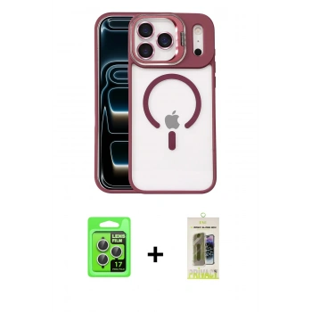 MARSİLYAN™- iPhone 17 Pro Kılıf Yadigar Asil Koleksiyonu - Siyah Joko Magic 5D Hayalet Cam + Raze Metal Kamera Lens - GS