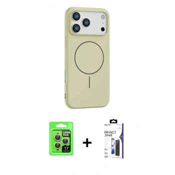 MARSİLYAN™- iPhone 17 Pro Kılıf Yankı Form Serisi - Siyah Bilvis 3X AR Hayalet Cam Ekran Koruyucu + Raze Metal Kamera Lens - GS