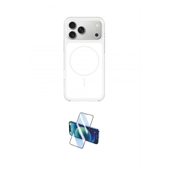 MARSİLYAN™- iPhone 17 Pro Kılıf Yankı Minimal Serisi - Siyah 3D Antistatik Seramik Nano Ekran Koruyucu