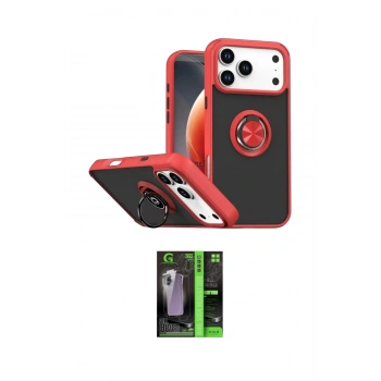 MARSİLYAN™- iPhone 17 Pro Kılıf Yörünge Çizgi - Siyah 360 Mat Full Body Arka Koruyucu