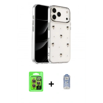 MARSİLYAN™- iPhone 17 Pro Kılıf Yörünge Form - Siyah Joko Magic 5D Cam + Raze Metal Kamera Lens - TU