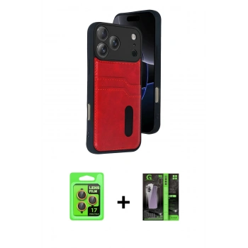 MARSİLYAN™- iPhone 17 Pro Kılıf Yörünge Işık Serisi - Şeffaf 360 Full Body Arka Koruyucu + Raze Metal Kamera Lens - TU