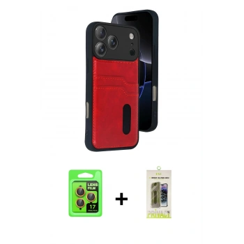MARSİLYAN™- iPhone 17 Pro Kılıf Yörünge Işık Serisi - Siyah Joko Magic 5D Hayalet Cam + Raze Metal Kamera Lens - TU