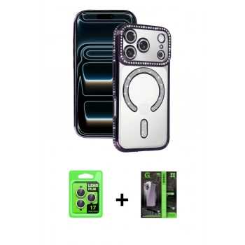 MARSİLYAN™- iPhone 17 Pro Kılıf Zirve Doku Prime - Siyah 360 Mat Full Body Arka Koruyucu + Raze Metal Kamera Lens - GS