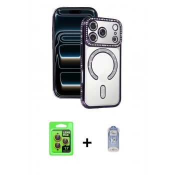 MARSİLYAN™- iPhone 17 Pro Kılıf Zirve Doku Prime - Siyah Joko Magic 5D Cam + Raze Metal Kamera Lens - TU