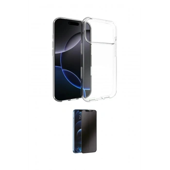 MARSİLYAN™- iPhone 17 Pro Kılıf Zirve Doku - Siyah 3D Antistatik Hayalet Cam Ekran Koruyucu