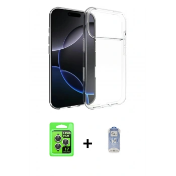MARSİLYAN™- iPhone 17 Pro Kılıf Zirve Doku - Siyah Joko Magic 5D Cam + Raze Metal Kamera Lens - GS