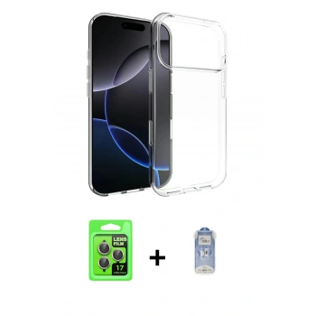 MARSİLYAN™- iPhone 17 Pro Kılıf Zirve Doku - Siyah Joko Magic 5D Cam + Raze Metal Kamera Lens - GI