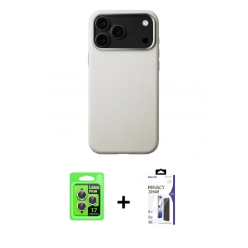 MARSİLYAN™- iPhone 17 Pro Kılıf Zirve Modern Prime - Siyah Bilvis 3X AR Hayalet Cam Ekran Koruyucu + Raze Metal Kamera Lens - GS