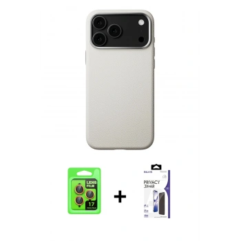 MARSİLYAN™- iPhone 17 Pro Kılıf Zirve Modern Prime - Siyah Bilvis 3X AR Hayalet Cam Ekran Koruyucu + Raze Metal Kamera Lens - TU