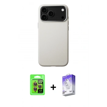 MARSİLYAN™- iPhone 17 Pro Kılıf Zirve Modern Prime - Siyah Bilvis 5in1 3D Magic Cam Ekran Koruyucu + Raze Metal Kamera Lens - TU