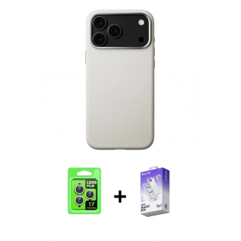 MARSİLYAN™- iPhone 17 Pro Kılıf Zirve Modern Prime - Siyah Bilvis 5in1 3D Magic Cam Ekran Koruyucu + Raze Metal Kamera Lens - GS