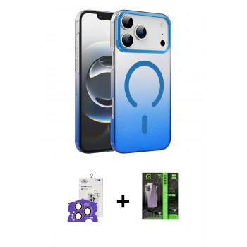 MARSİLYAN™- iPhone 17 Pro Max Kılıf Ahenk Doku Özel Seri - Siyah 360 Mat Full Body Arka Koruyucu + Bilvis Titan Kamera Lens - TU