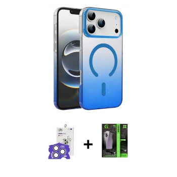 MARSİLYAN™- iPhone 17 Pro Max Kılıf Ahenk Doku Özel Seri - Siyah 360 Mat Full Body Arka Koruyucu + Bilvis Titan Kamera Lens - GS