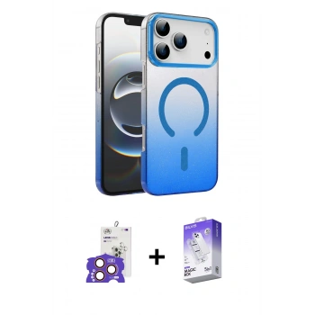 MARSİLYAN™- iPhone 17 Pro Max Kılıf Ahenk Doku Özel Seri - Siyah Bilvis 5in1 3D Magic Cam Ekran Koruyucu + Bilvis Titan Kamera Lens - TU