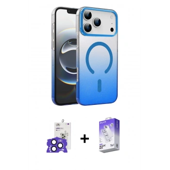MARSİLYAN™- iPhone 17 Pro Max Kılıf Ahenk Doku Özel Seri - Siyah Bilvis 5in1 3D Magic Cam Ekran Koruyucu + Bilvis Titan Kamera Lens - LT