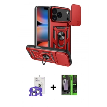 MARSİLYAN™- iPhone 17 Pro Max Kılıf Ahenk Klasik - Şeffaf 360 Full Body Arka Koruyucu + Bilvis Titan Kamera Lens - GS