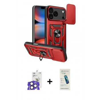 MARSİLYAN™- iPhone 17 Pro Max Kılıf Ahenk Klasik - Şeffaf Pasifik Cam Ekran Koruyucu + Bilvis Titan Kamera Lens - NLGY