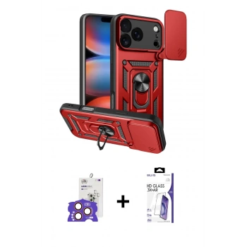 MARSİLYAN™- iPhone 17 Pro Max Kılıf Ahenk Klasik - Siyah Bilvis 3X AR HD Cam Ekran Koruyucu + Bilvis Titan Kamera Lens - TU