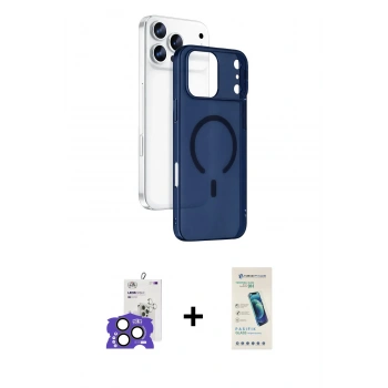 MARSİLYAN™- iPhone 17 Pro Max Kılıf Ahenk Minimal Serisi - Şeffaf Pasifik Cam Ekran Koruyucu + Bilvis Titan Kamera Lens - NLGY
