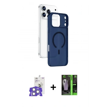 MARSİLYAN™- iPhone 17 Pro Max Kılıf Ahenk Minimal Serisi - Siyah 360 Mat Full Body Arka Koruyucu + Bilvis Titan Kamera Lens - GS