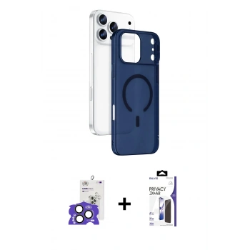 MARSİLYAN™- iPhone 17 Pro Max Kılıf Ahenk Minimal Serisi - Siyah Bilvis 3X AR Hayalet Cam Ekran Koruyucu + Bilvis Titan Kamera Lens - NLGY