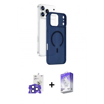 MARSİLYAN™- iPhone 17 Pro Max Kılıf Ahenk Minimal Serisi - Siyah Bilvis 5in1 3D Magic Cam Ekran Koruyucu + Bilvis Titan Kamera Lens - LT